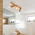 Faretto da soffitto minimalista giapponese in legno massello con 1/3/4 luci