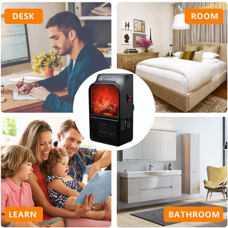 PTC Wandkachel 500W con Effetto Fiamma – Stufetta Elettrica Compatta