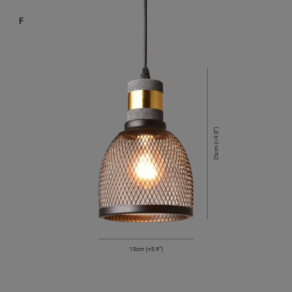 Xenith Lampada a Sospensione Industriale Cilindrica, Cemento/Metallo