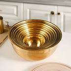 Set di ciotole da mescolare in oro da 14 pezzi – elegante e pratico | Ideale per mescolare, cuocere e servire