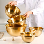 Set di ciotole da mescolare in oro da 14 pezzi – elegante e pratico | Ideale per mescolare, cuocere e servire