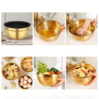 Set di ciotole da mescolare in oro da 14 pezzi – elegante e pratico | Ideale per mescolare, cuocere e servire