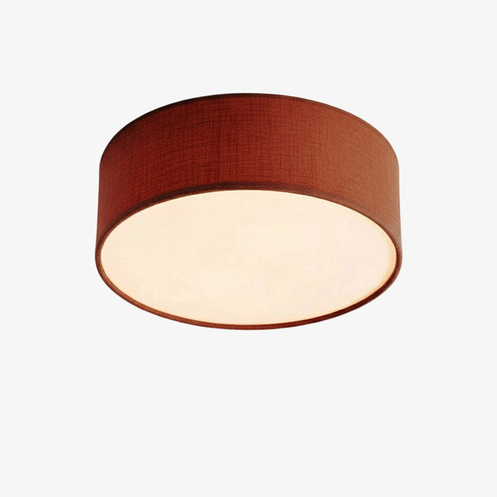 Lampada da soffitto a tamburo in lino per camera moderna