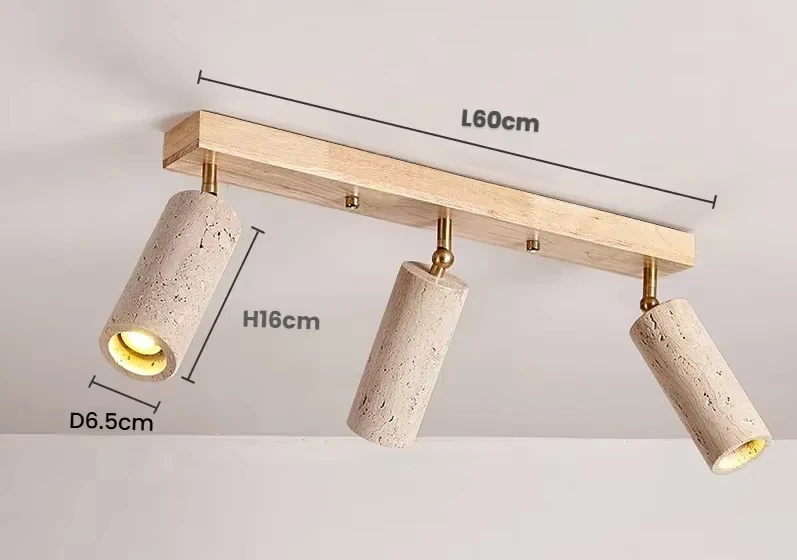 Lampada da soffitto in Travertino