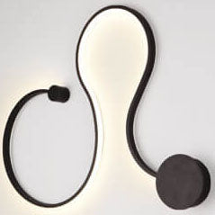 Lampada da Parete Curva LED Moderna in Alluminio a Forma di Serpente con 1 Luce