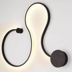 Lampada da Parete Curva LED Moderna in Alluminio a Forma di Serpente con 1 Luce