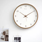 QuietOak - Elegante orologio da parete analogico con movimento silenzioso