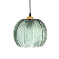 Lampada a sospensione in vetro rigato verde – Design retro e luce suggestiva | Illuminazione interna elegante
