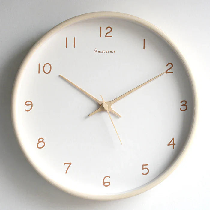 QuietOak - Elegante orologio da parete analogico con movimento silenzioso