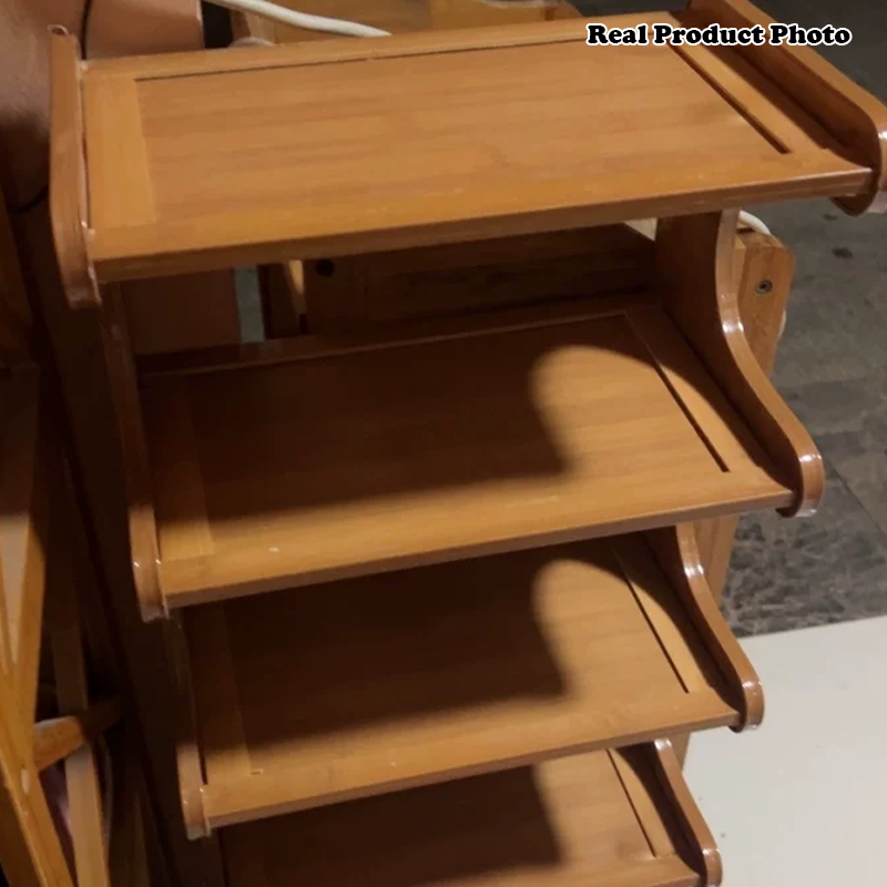 Scarpiera Moderna Minimalista Rettangolare in Fibra di Legno di Bamboo a Media Densità 2/3/4/5 Ripiani per Soggiorno