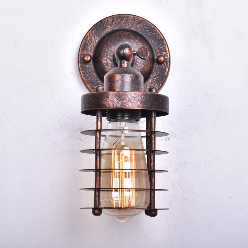 Applique da Parete in Ferro Battuto Industriale Retro del Nord con 1 Luce