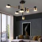 Moderno Minimalista Nero Oro Bilanciato 4-8 Luci Semi-Flussante