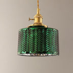 Lampadario Isola in Vetro Verde Vintage Nordico con 1/2/3 Luci