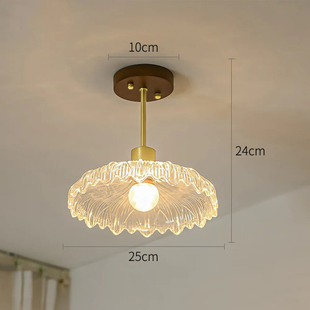 Lampada da soffitto in vetro a petalo elegante