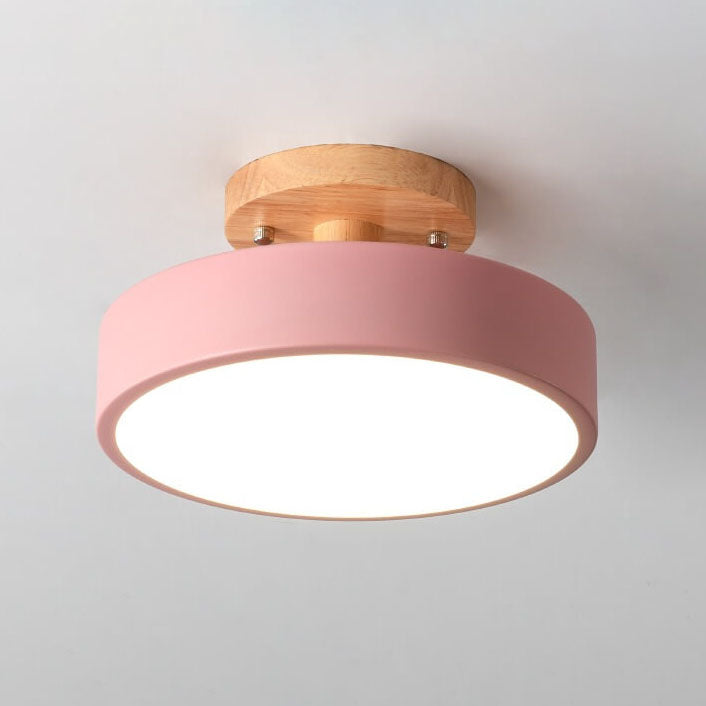 Lampada da soffitto a LED rotonda Nordic Log semi-incassata