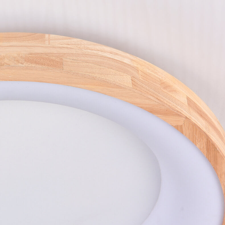 Lampada da soffitto a LED rotonda in legno log minimalista nordico