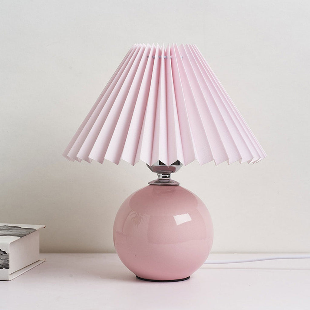 Lampada da Tavolo Ceramica Pieghettata Minimalista Nordica a 1 Luce