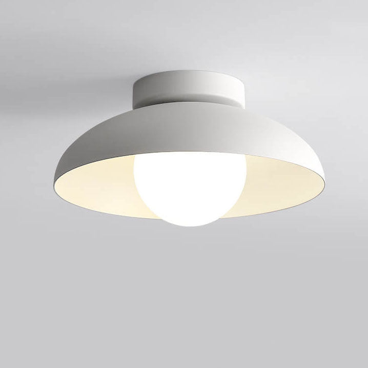 Moderna luce semi-incassata in ferro e vetro Wabi-sabi nordico a 1 luce per soggiorno
