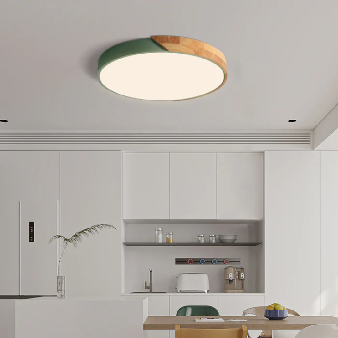 Delos - Lampada da soffitto in legno scandinavo con LED