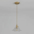 Lampada a Sospensione in Vetro e Ottone Ambra Nordico