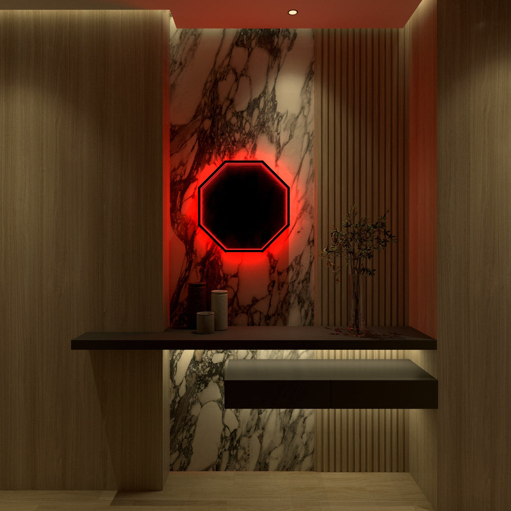 Specchio Luminoso Ottagonale 3D