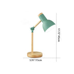Lampada da Tavolo a 1 Luce con Base in Legno e Ombrello Semicircolare in Ferro Nordic Contemporaneo per Studio