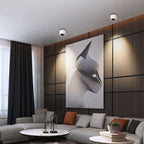 Faretto rotondo in alluminio minimalista moderno, regolabile, a LED, montato a soffitto per soggiorno