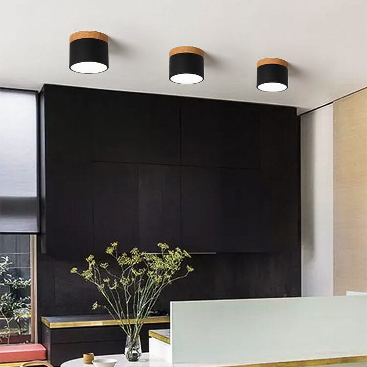 Plafoniera LED a Soffitto a Log in Colore Solido Scandinavo