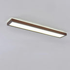 Lampada da soffitto LED rettangolare minimalista giapponese in noce