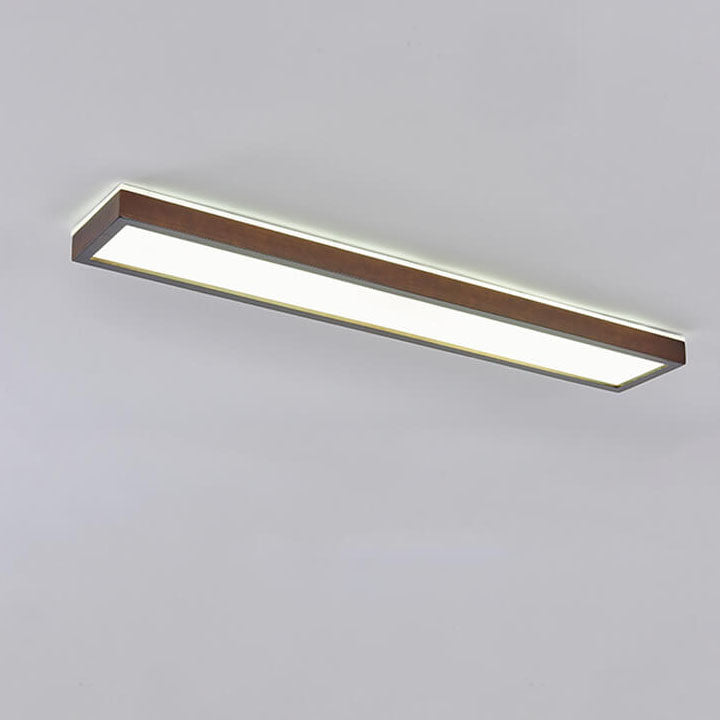 Lampada da soffitto LED rettangolare minimalista giapponese in noce