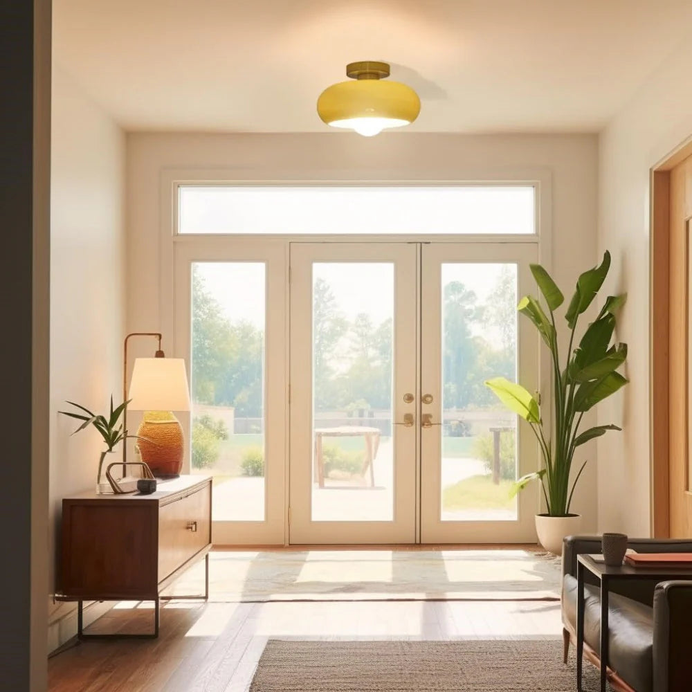Lampada da soffitto in vetro rotonda classica