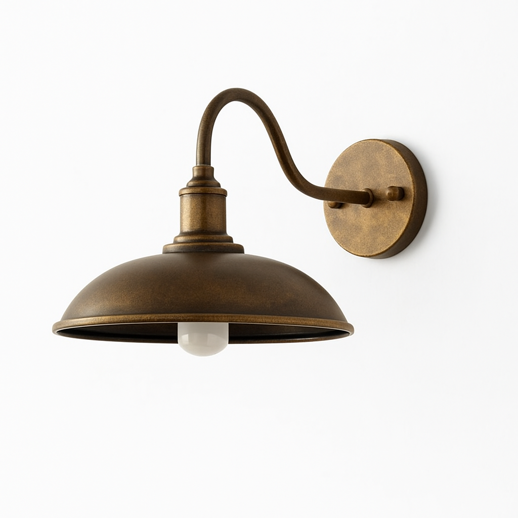 Lampada da Parete Esterna a Ciotola in Ferro Industriale Vintage LED 1 Luce