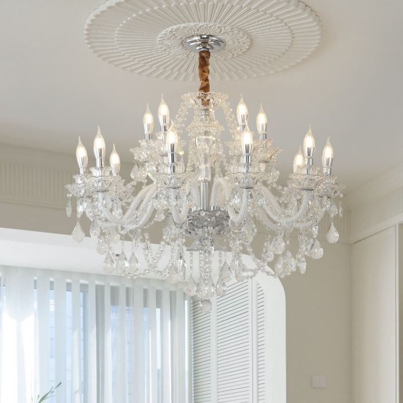 Lampadario Silva in Cristallo Francese per Soggiorno e Sala da Pranzo