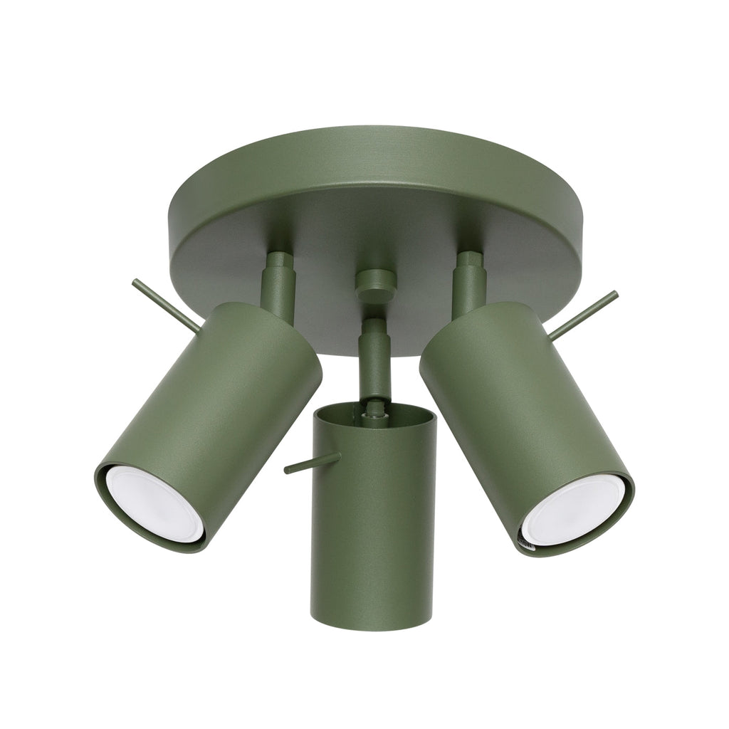 Lampada a soffitto RING 3P verde oliva