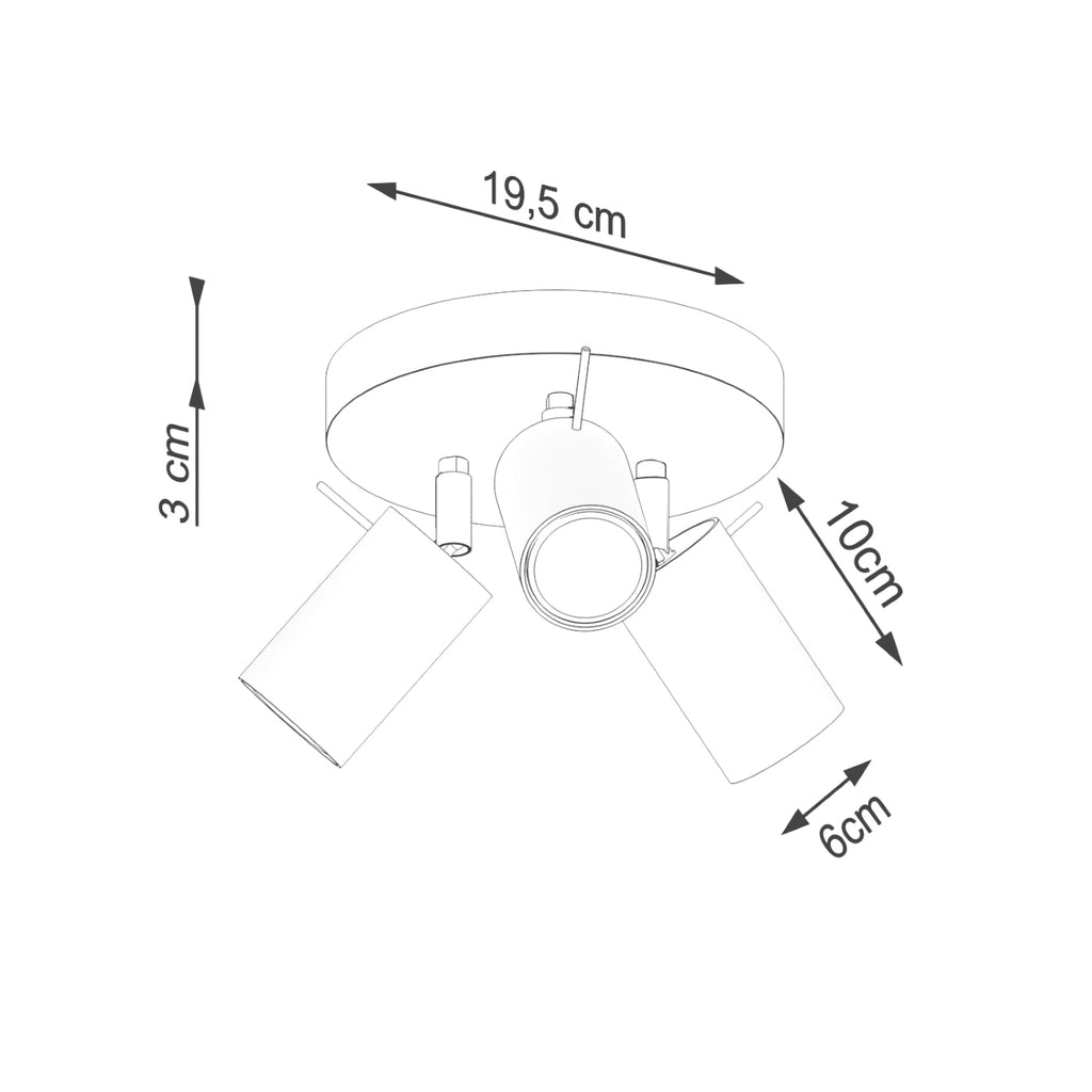 Lampada a soffitto RING 3P verde oliva