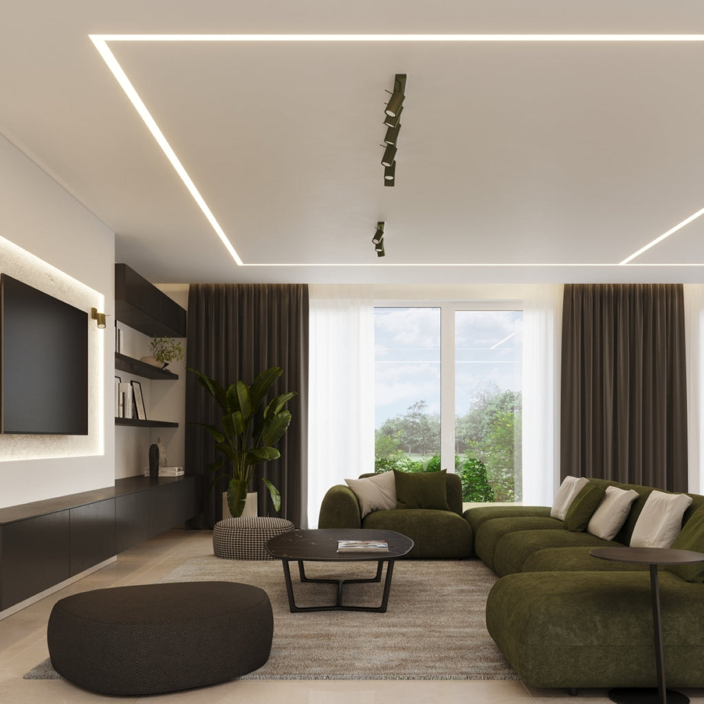 Lampada a soffitto RING 3P verde oliva