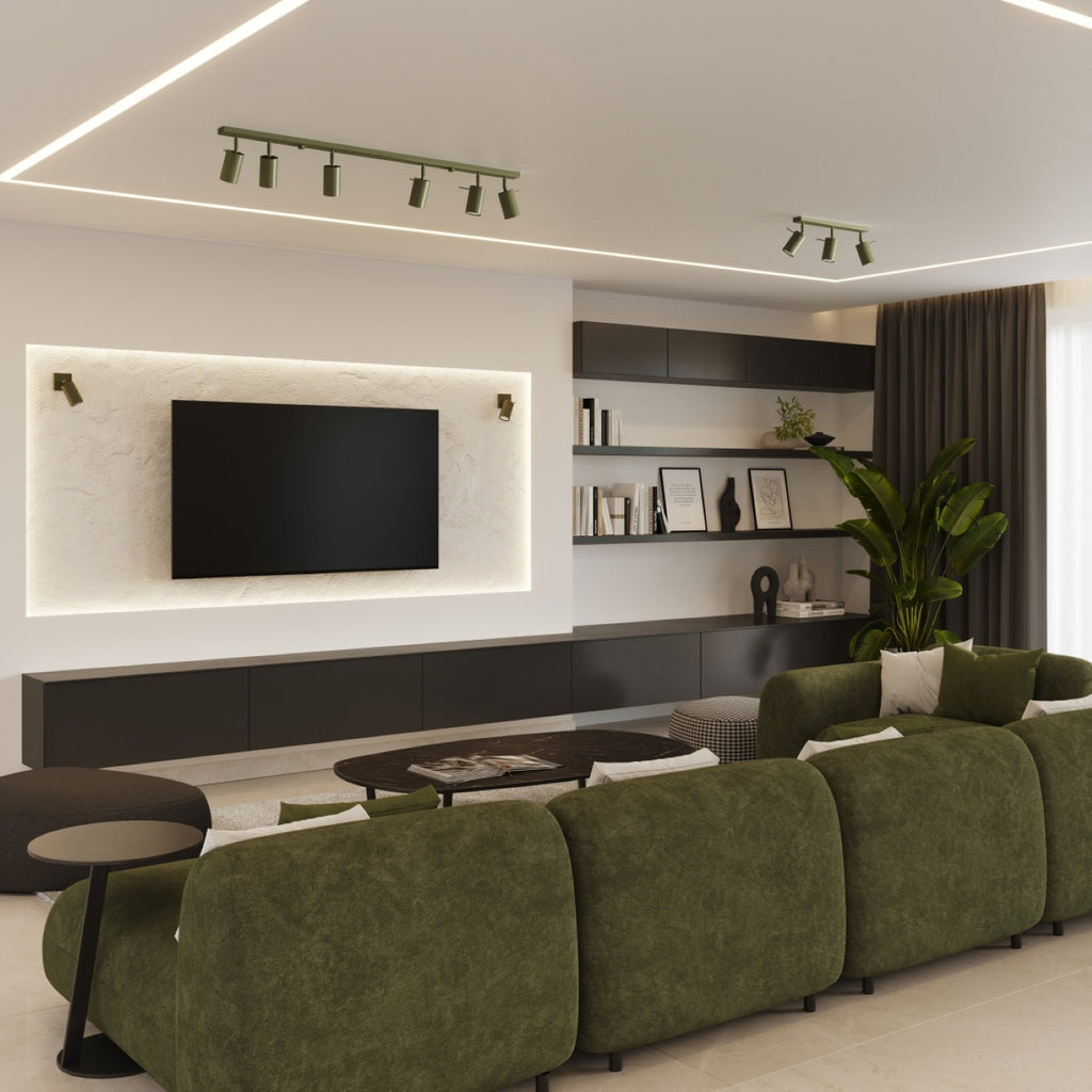 Lampada a soffitto RING 3P verde oliva