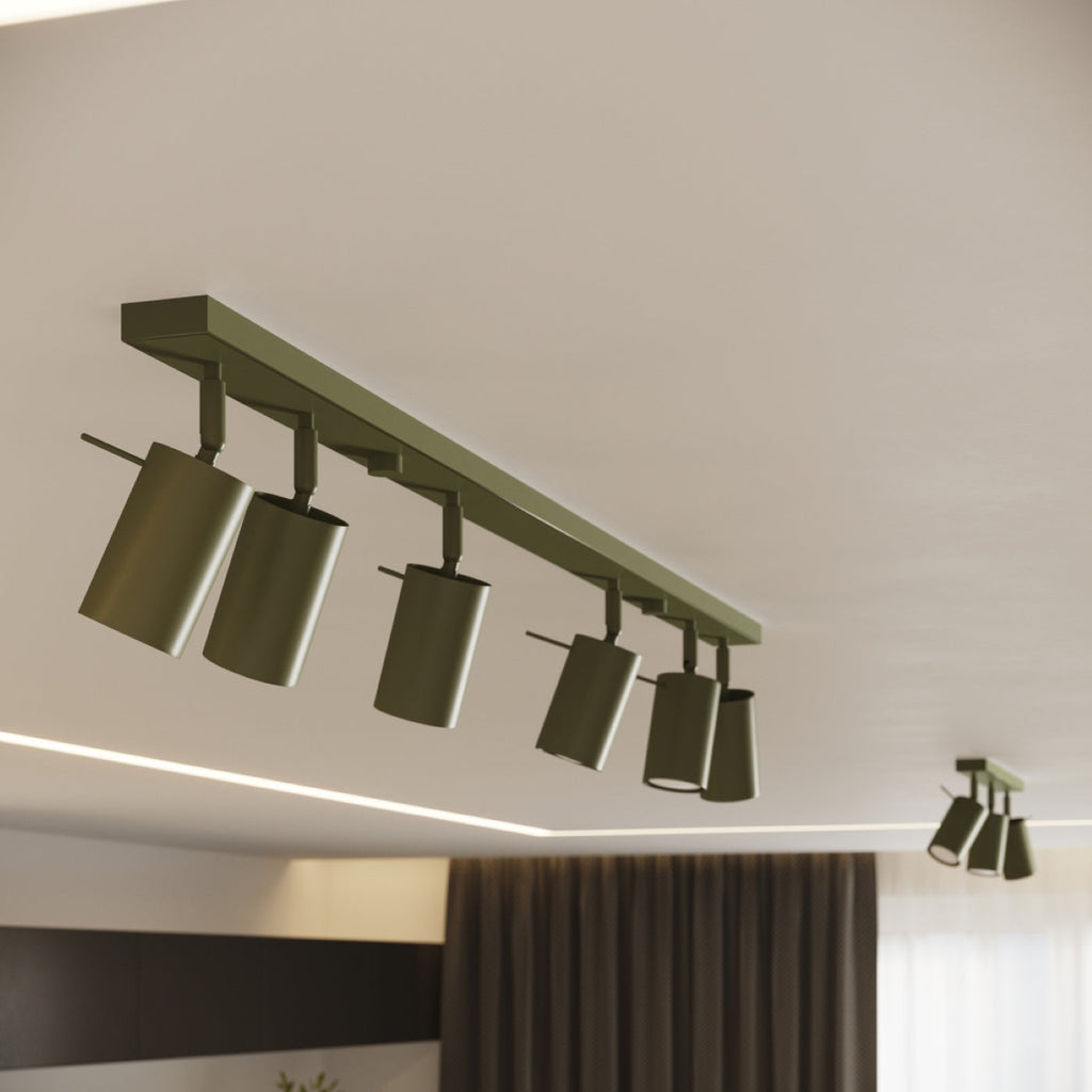 Lampada a soffitto RING 3P verde oliva