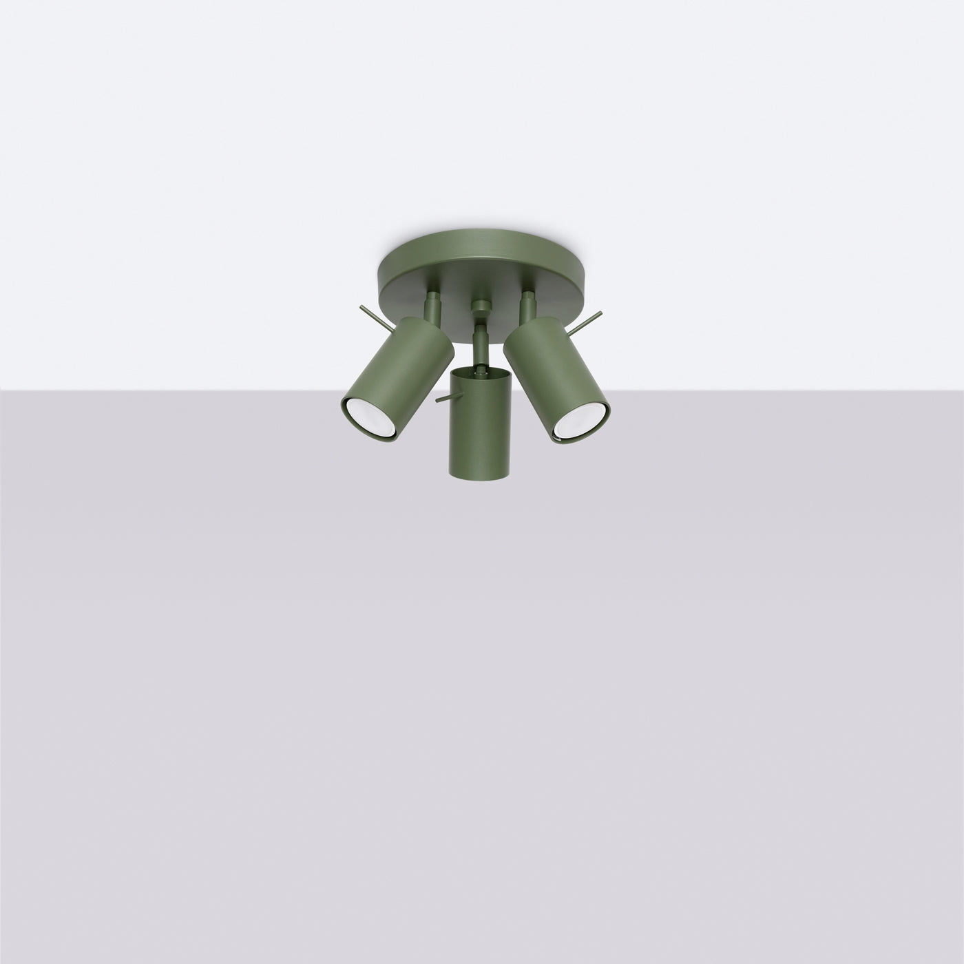 Lampada a soffitto RING 3P verde oliva