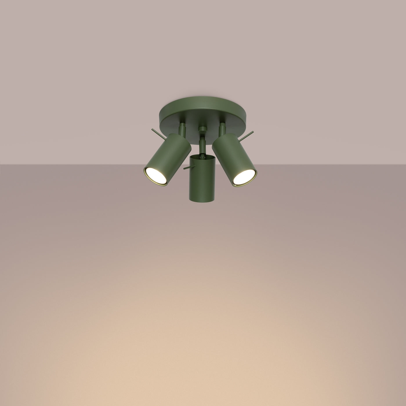 Lampada a soffitto RING 3P verde oliva