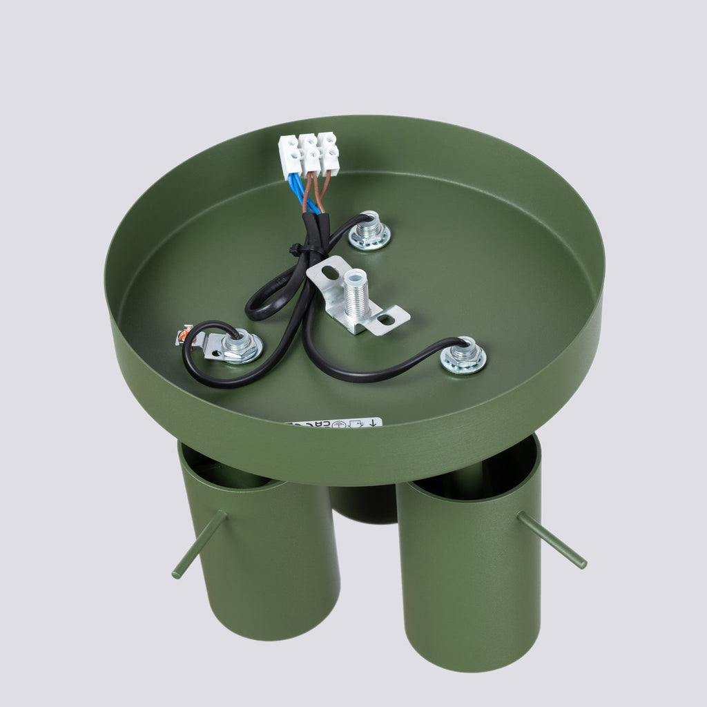 Lampada a soffitto RING 3P verde oliva