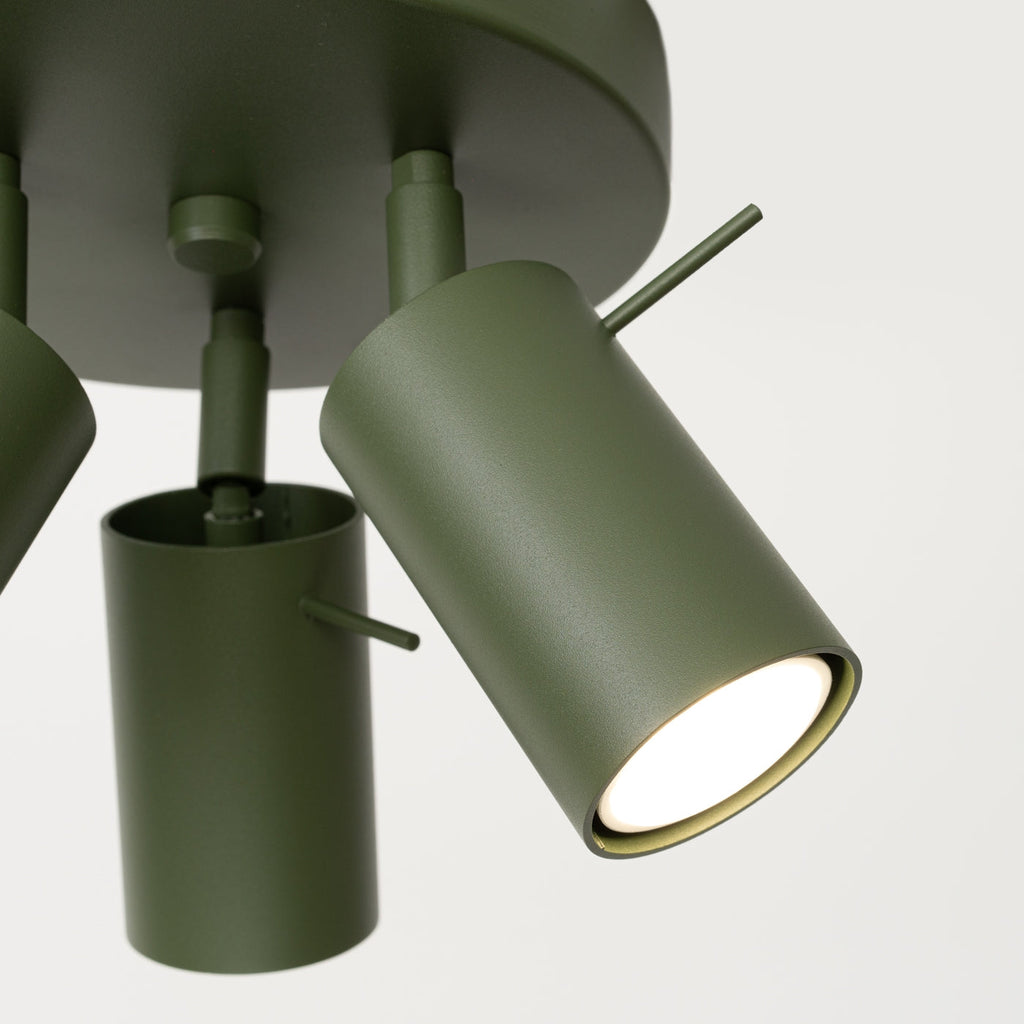 Lampada a soffitto RING 3P verde oliva