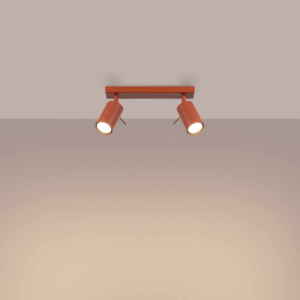Lampada da soffitto RING 2 rosso ocra