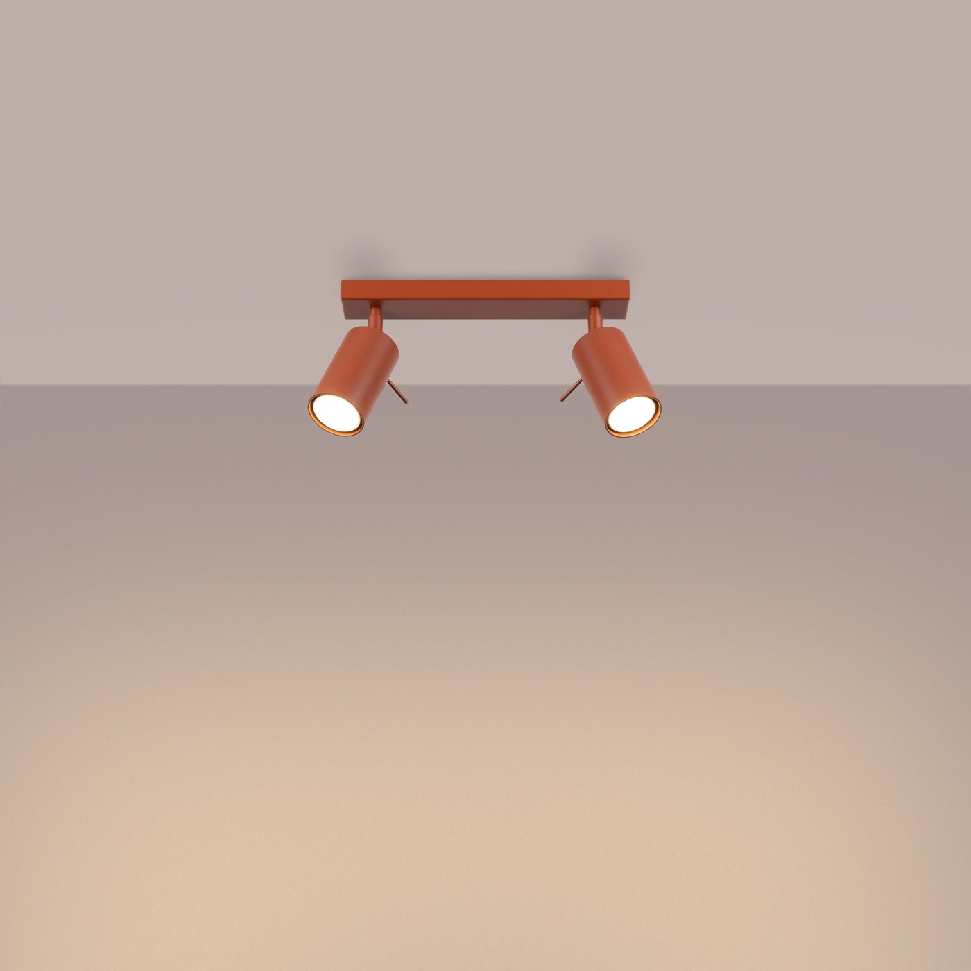 Lampada da soffitto RING 2 rosso ocra