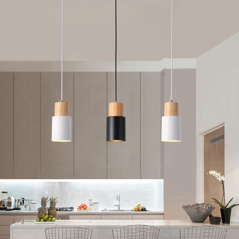 Lampada a sospensione LED singola in alluminio cilindrico nordico