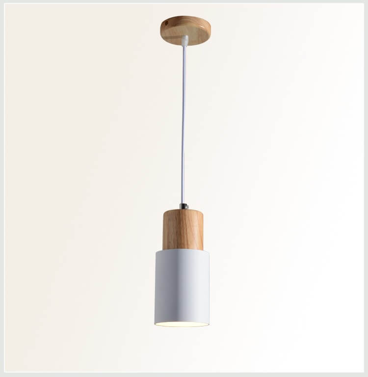 Lampada a sospensione LED singola in alluminio cilindrico nordico