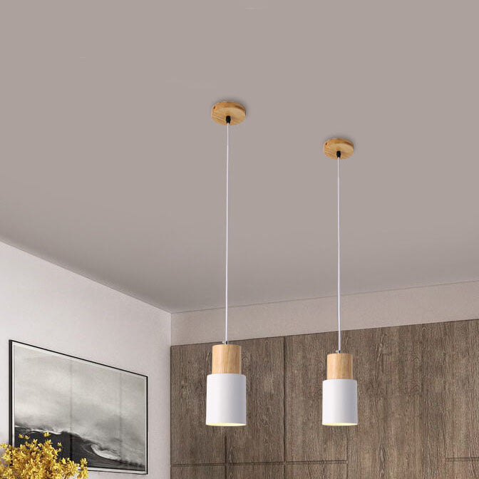 Lampada a sospensione LED singola in alluminio cilindrico nordico