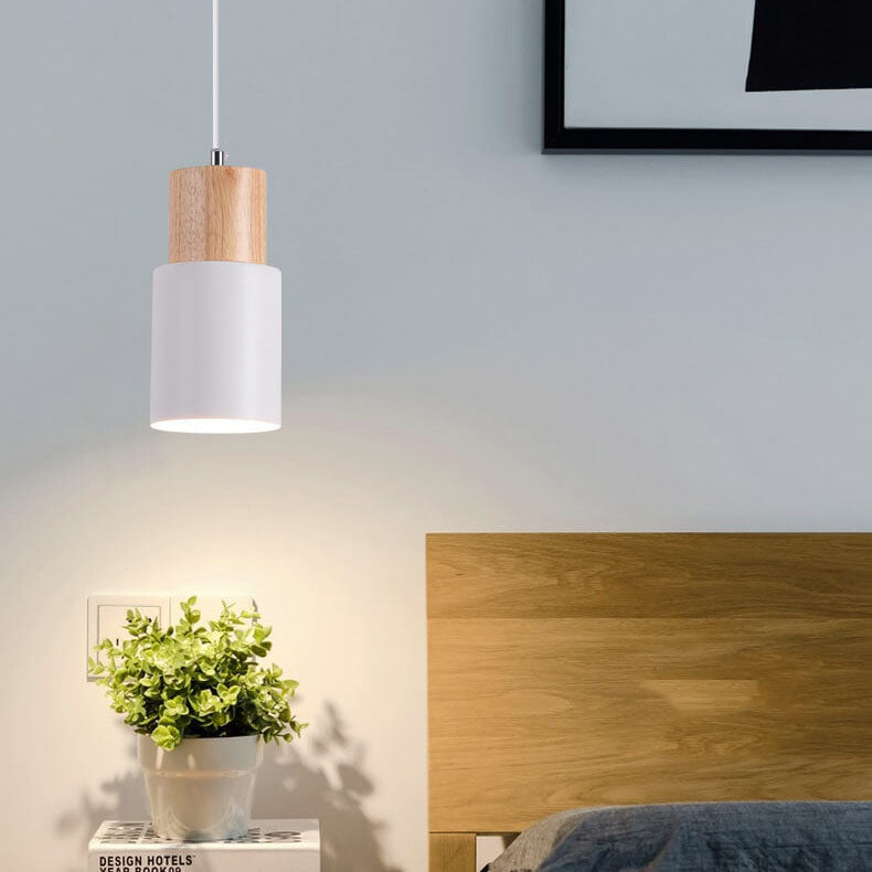 Lampada a sospensione LED singola in alluminio cilindrico nordico