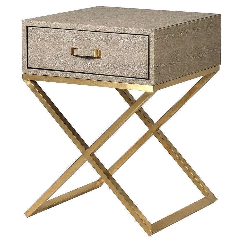 Tavolino Lampada in Faux Shagreen Sage