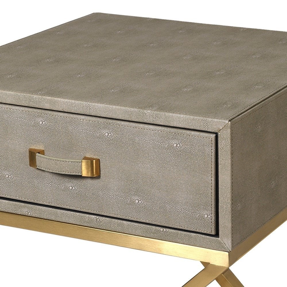 Tavolino Lampada in Faux Shagreen Sage